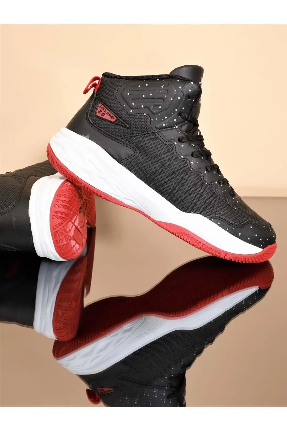 کفش بسکتبال کفش بسکتبال حرفه‌ای کنفورز مدل 1695-28531 با کفی آناتومیک، به رنگ مشکی و قرمز. - 3658