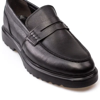 کفش رسمی مردانه مدل لوفر، بدون بند، با زیره EVA، چرم طبیعی و زیره ضخیم - 4007