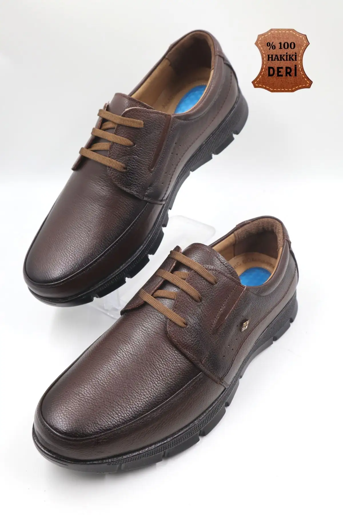 کفش روزمره مردانه ultra راحت جلی با طراحی اورتوپدیک و جنس کامل چرم مشکی - 4800