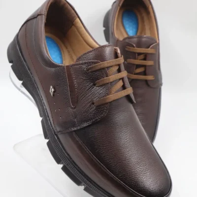 کفش روزمره مردانه ultra راحت جلی با طراحی اورتوپدیک و جنس کامل چرم مشکی - 4800