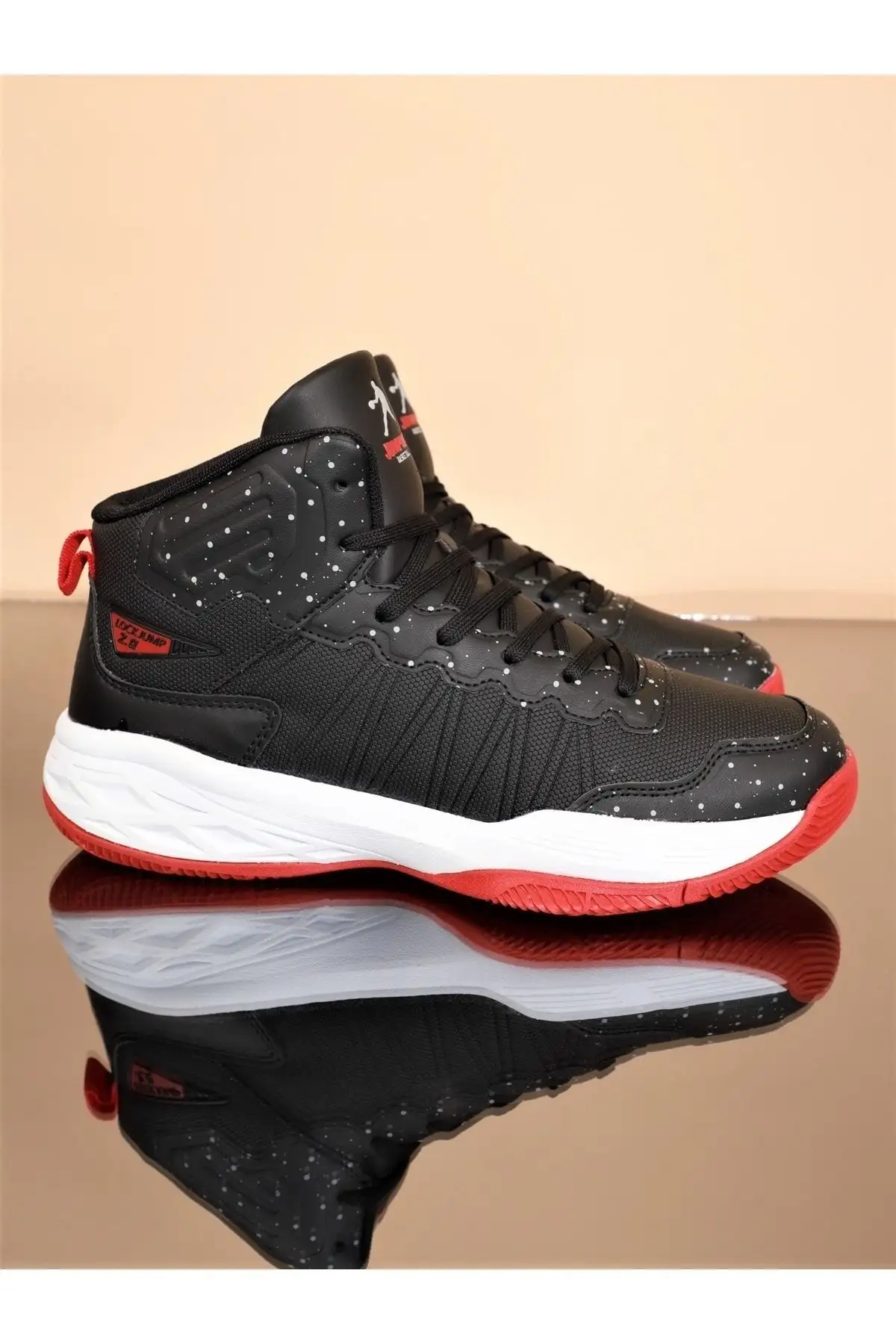 کفش بسکتبال کفش بسکتبال حرفه‌ای کنفورز مدل 1695-28531 با کفی آناتومیک، به رنگ مشکی و قرمز. - 3658