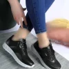 کفش تخت زنانه کفش مشکی و سفید با کفی ضخیم و مشبک - 3785