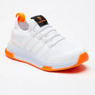 کفش پسرانه ورزشی اسپرت بچه‌گانه یونیسکس سفید و نارنجی Tbqnt - 4495