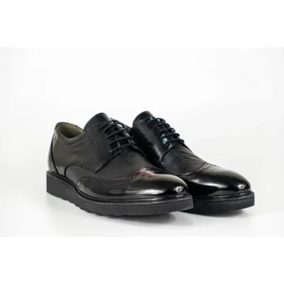 کفش رسمی مردانه 4297 مشکی براق اورتودنیک با کفی نرم - 4762