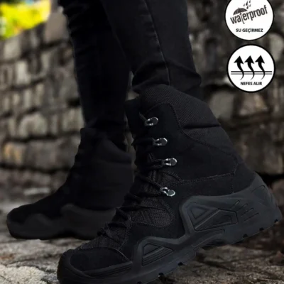 بوت مردانه بوت فِرمُرای زیپدار waterproof (ضد آب) نظامی مشکی - 3447
