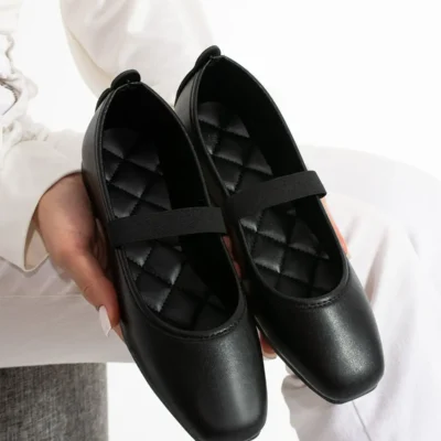 کفش اداری زنانه کفش زنانه راحتی مشکی با بند - شیک و سبک برای کار و استفاده روزمره - 3535