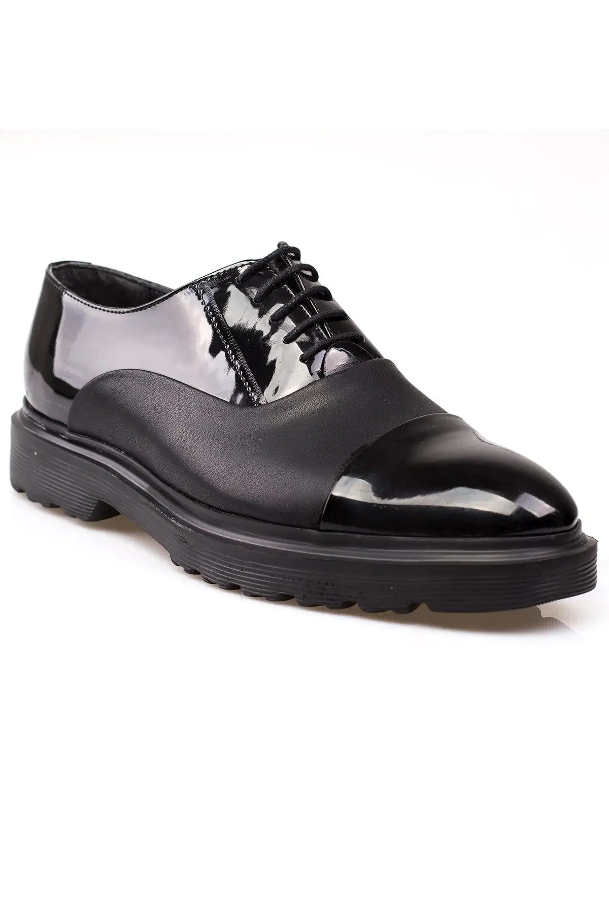 کفش رسمی مردانه کفش کلاسیک مناسب برای داماد و کت و شلوار با کفی بلند و جیر - 3901