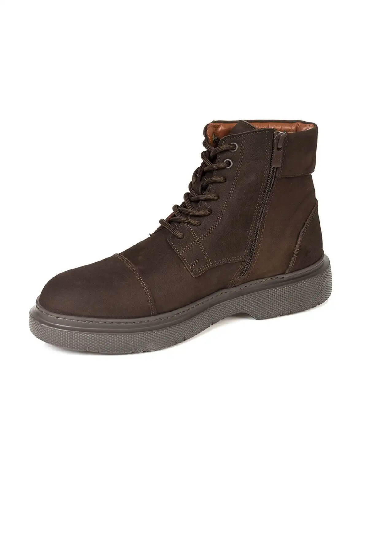بوت مردانه کفش چرم قهوهای  مدل کژوال - 4959 بوت مردانه کفش چرم قهوهای مدل کژوال - 4959