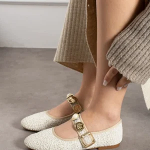 کفش اداری زنانه زنانه بامبو کتان پارچه‌ای، روزمره و اداری، ضد لغزش، سبک و راحت با کفی ارگونومیک - 3222