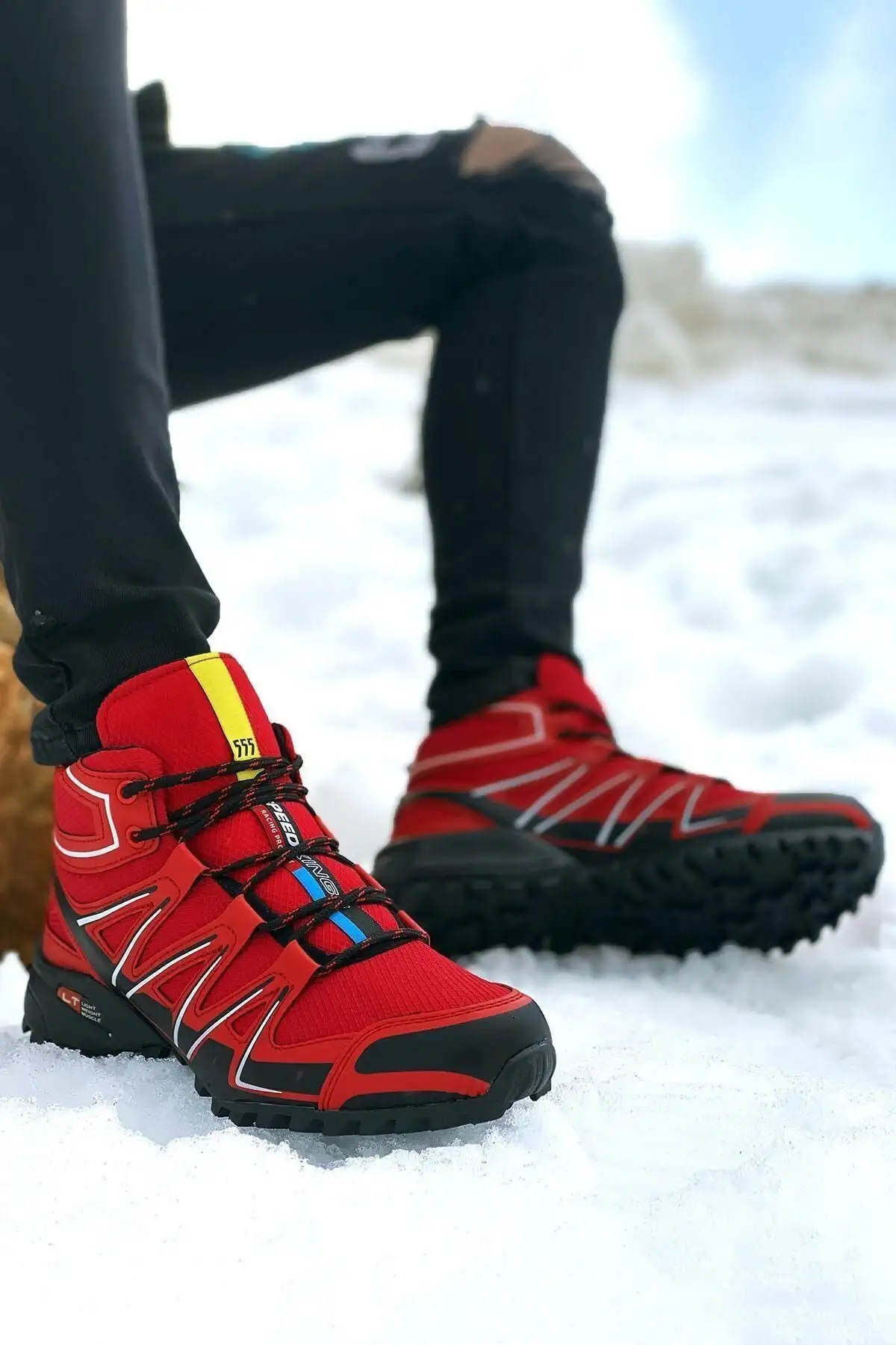 بوت مردانه کفش کوهنوردی کِرمزی - 3431 بوت مردانه کفش کوهنوردی کِرمزی - 3431