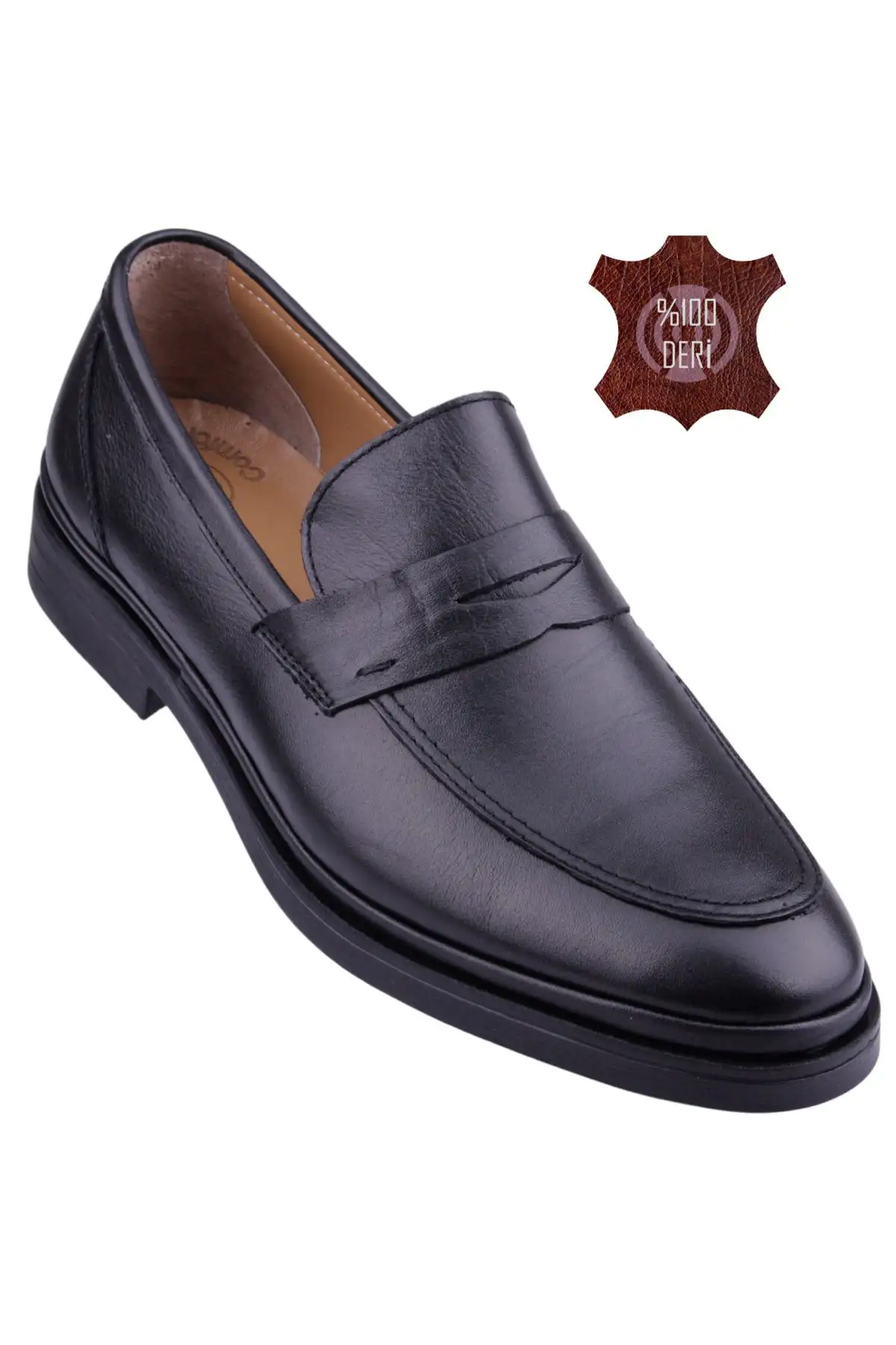 کفش رسمی مردانه کلاسیک روزمره اورتopedیک چرم طبیعی مشکی داخل و خارج BRM308 - 4755