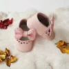 کفش نوزاد دختر آلیس پودرابن سنگی حکیمی چرم بچگانه مکوسن - 3318