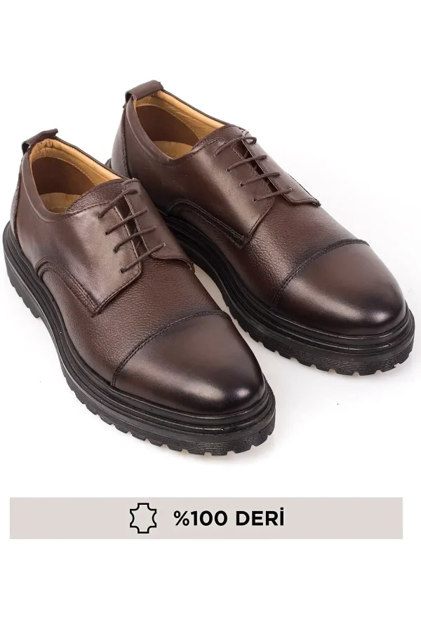 کفش رسمی مردانه کلاسیک چرم طبیعی با کفی ضخیم - 5378