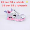 کفش دخترانه کفش ورزشی دخترانه سبک و انعطاف‌پذیر با نور کیورومی (Kuromi) سایز 26 تا 30 - 3807