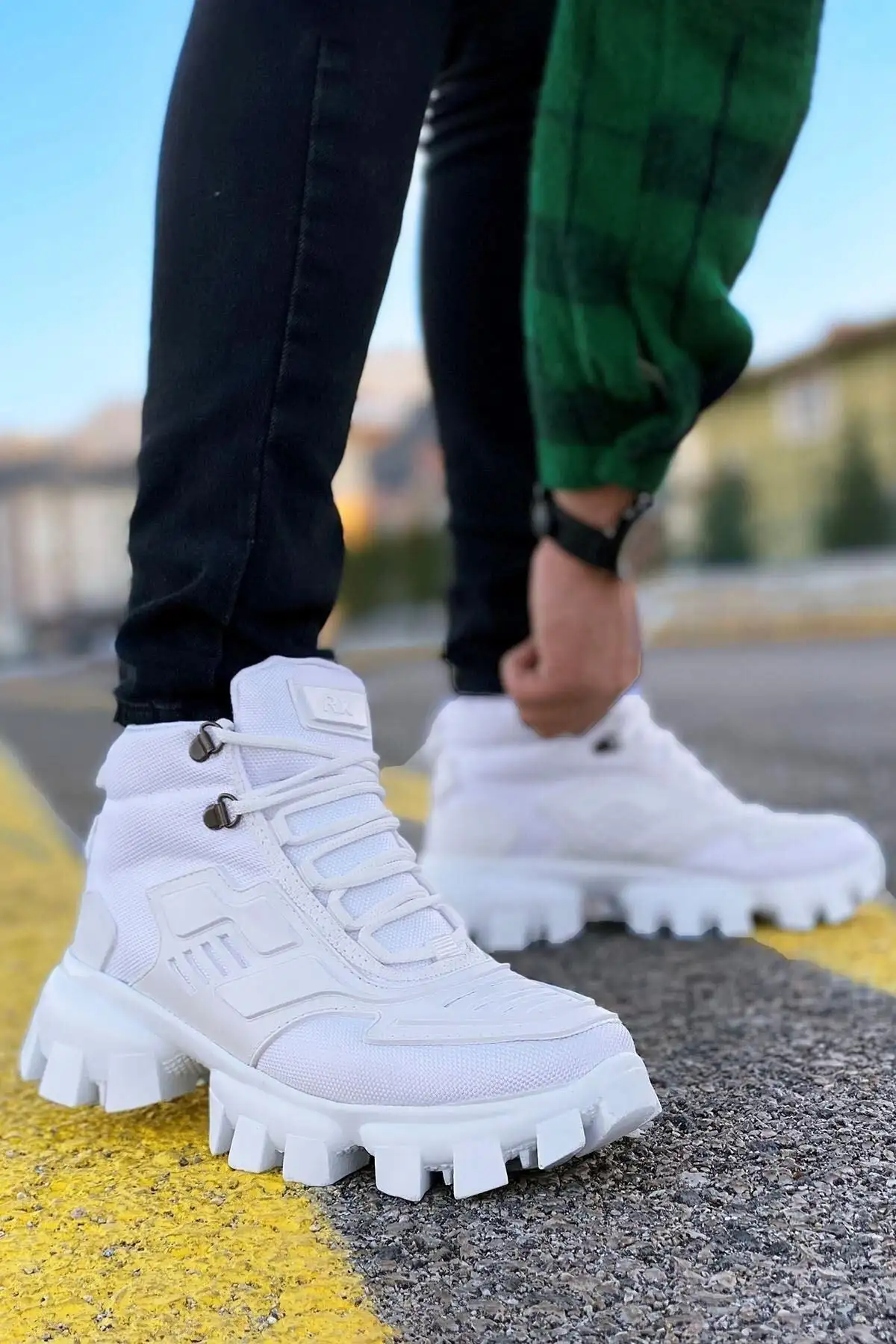 بوت مردانه کفش ورزشی روزمره زنانه و مردانه با زیره سفید - 3441 بوت مردانه کفش ورزشی روزمره زنانه و مردانه با زیره سفید - 3441