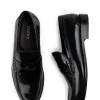 کفش رسمی مردانه چرم سیاه مدل مocasین سیاه - 3997