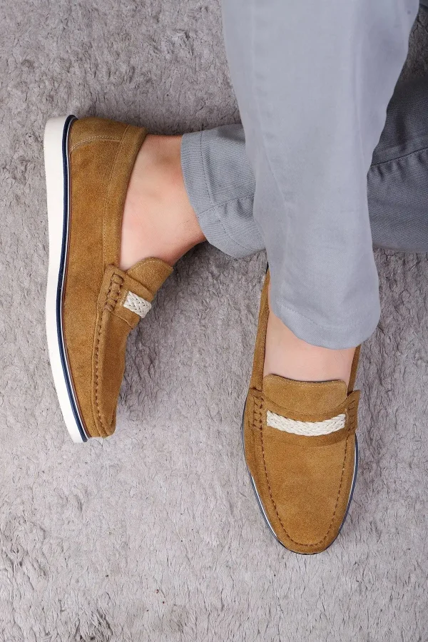 کفش روزمره مردانه کفش روزمره مردانه loafers چرم طبیعی سوئیت ترپانی - 3940