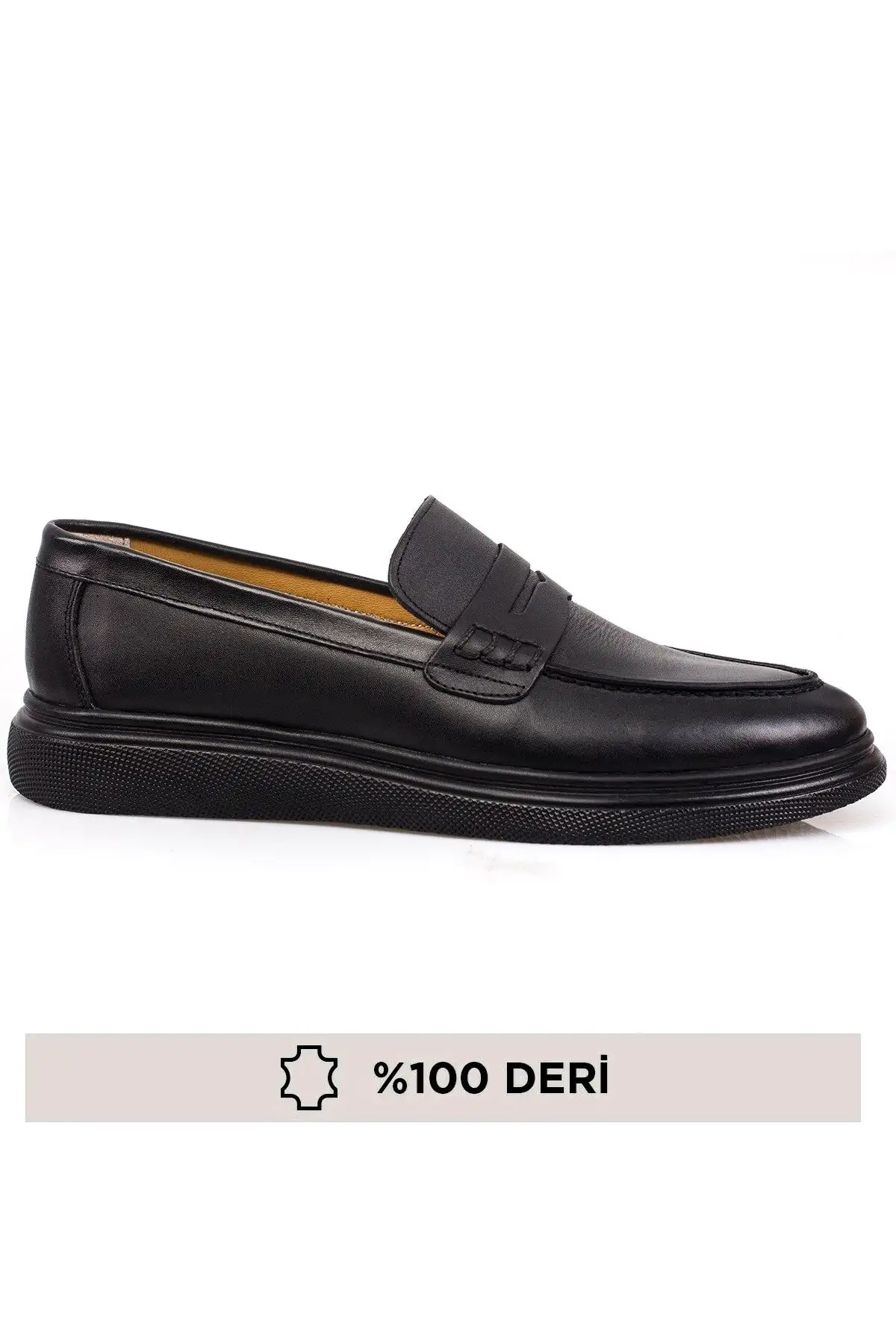 کفش رسمی مردانه آناتومیک با زیره پلی و رویه چرم واقعی بدون بند - 4734