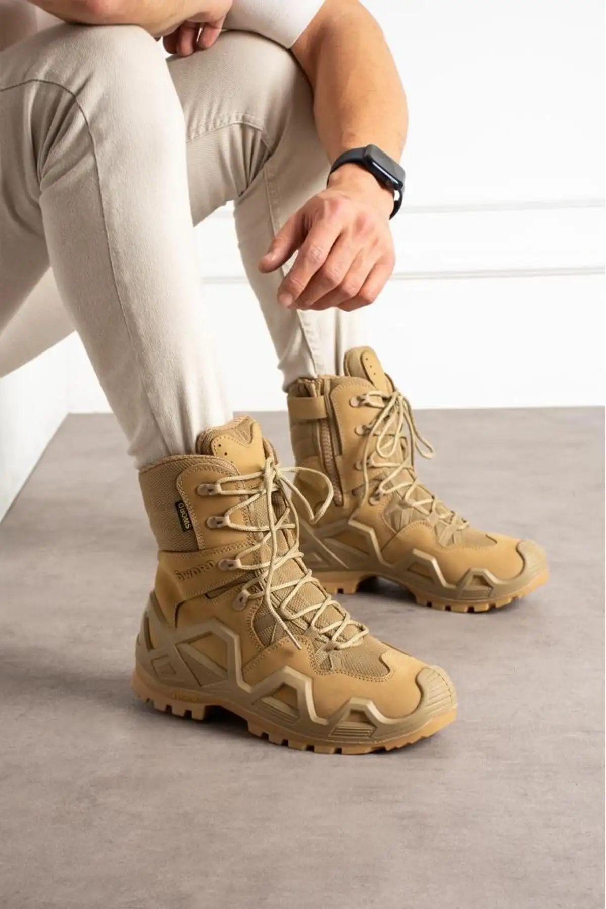 بوت مردانه ها و پوتین های تاکتیکی نظامی زمستانی زنانه و ضدآب با زیپ مدل SS602 - 4958