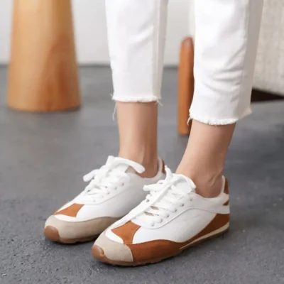 کفش زنانه ورزشی بوئنو - سفید-قهوه‌ای - 4040