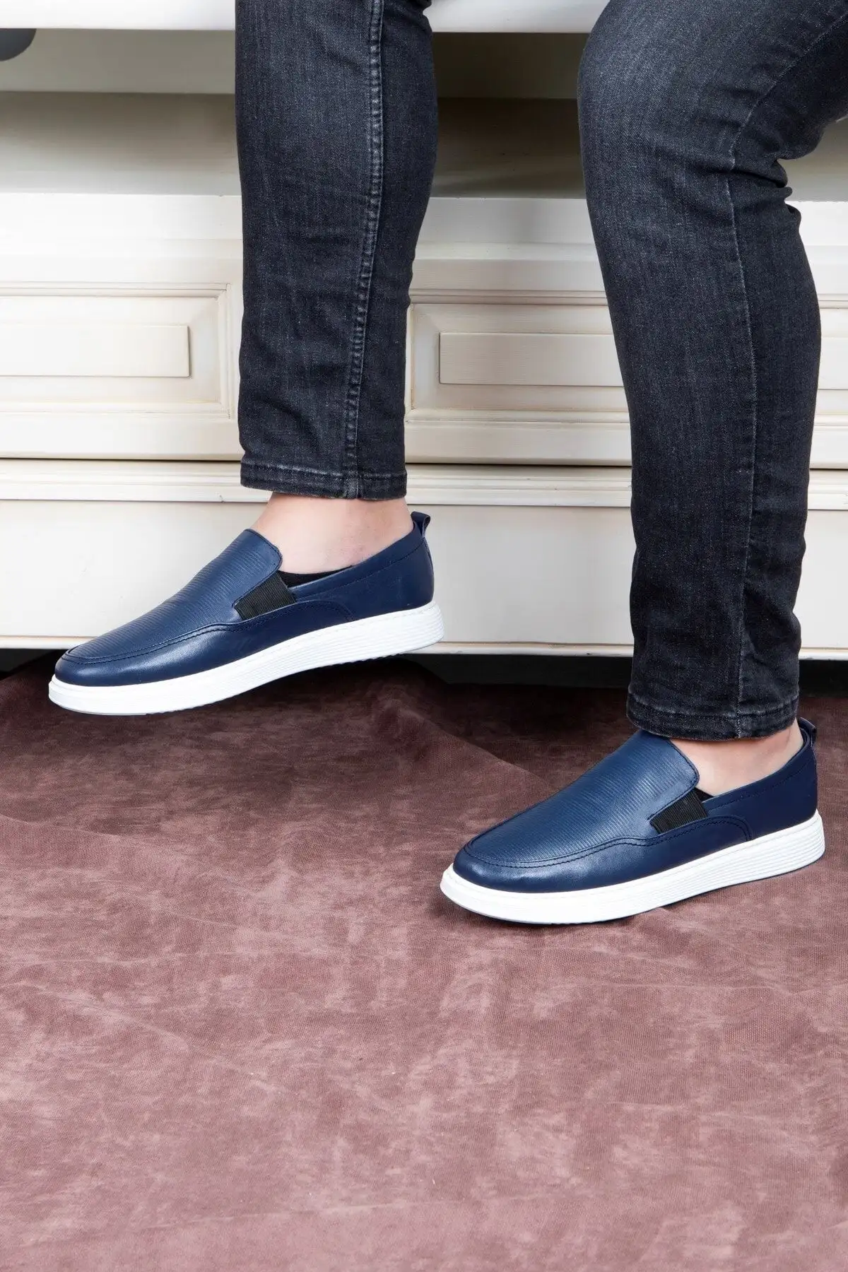 کفش سایز بزرگ مردانه  روزمره  از چرم طبیعی سئون،  لوافر،  تابستانی،  سبک به رنگ سرمهای - 5064 کفش سایز بزرگ مردانه روزمره از چرم طبیعی سئون، لوافر، تابستانی، سبک به رنگ سرمهای - 5064