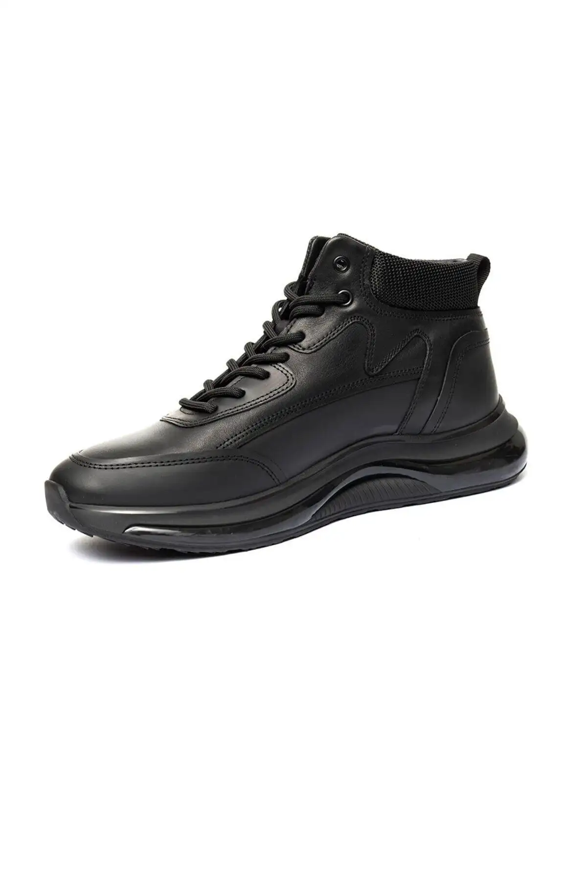 بوت مردانه کفش کتانی چرم طبیعی مشکی  3K1UB16490 - 4946 بوت مردانه کفش کتانی چرم طبیعی مشکی 3K1UB16490 - 4946