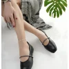 کفش اداری زنانه مسطح مشکی سنگ‌دار شیک برای خانه، کار و استفاده روزمره - 4260
