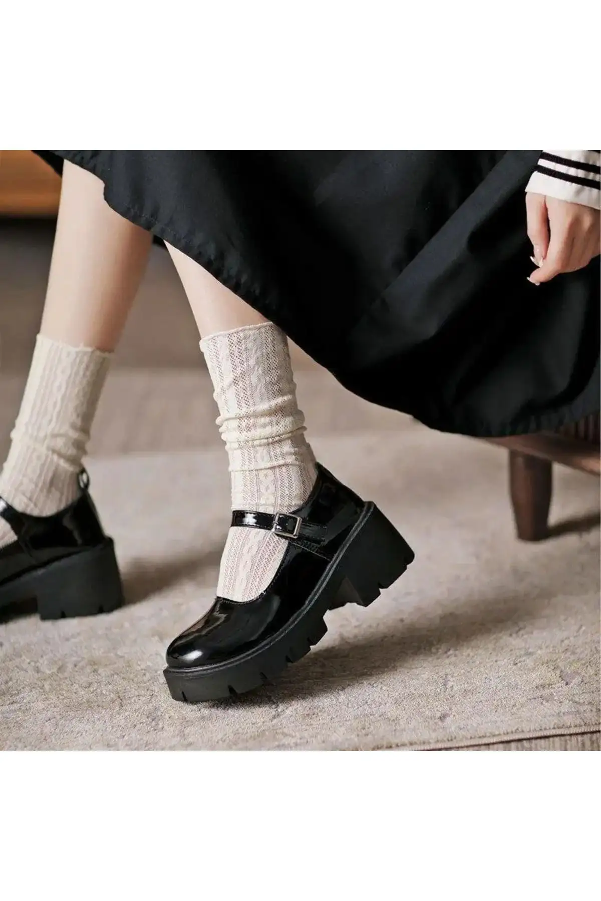 کفش پاشنه بلند زنانه  کالج لولیتا مشکی آکسفورد - 5072 کفش پاشنه بلند زنانه کالج لولیتا مشکی آکسفورد - 5072