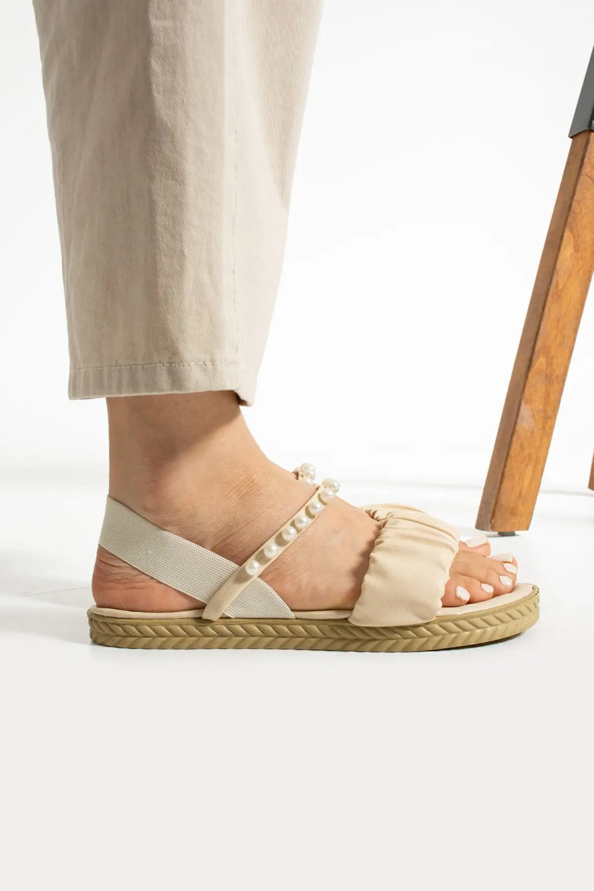 صندل کشی مرواریدی رنگ بژ - 3250 صندل کشی مرواریدی رنگ بژ - 3250