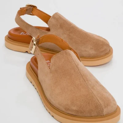 کفش صندل زنانه سندل چرم سوئیدی طبیعی LABY - 4068