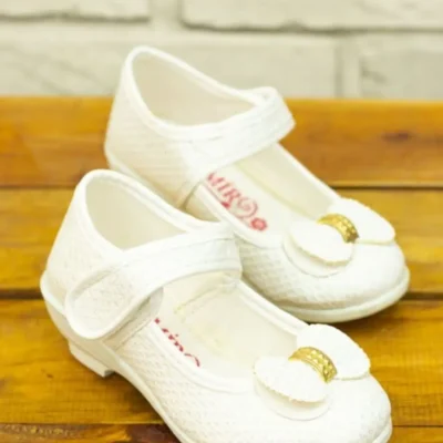 کفش دخترانه باله سفید با نقره‌ای 1111172 - 4562