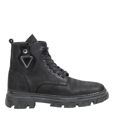 بوت مردانه چکمه چرمی مردانه سیاه BUL-250005 اندازه: 43 - 3448