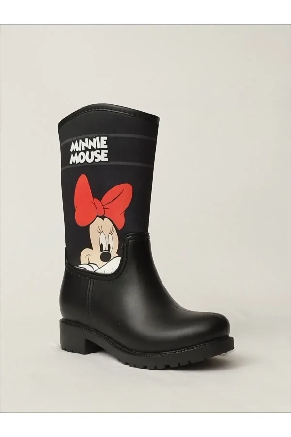 کفش دخترانه چکمه بارانی Minnie Mouse با طرح چاپی و دارای لایه پشمی ضد آب - 5216