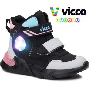 بوت بچگانه کفش ورزشی قفل‌دار دخترانه 946 P21k.207 Sumo با نورپردازی - 4899