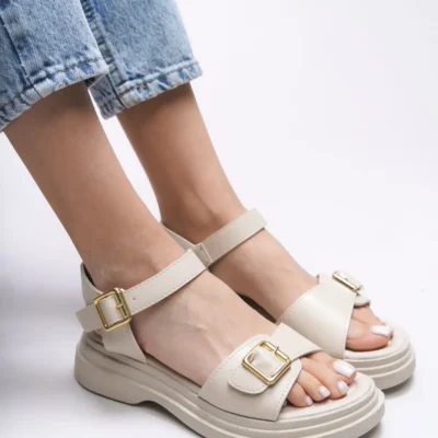 سندل زنانه بریده‌لیا ۰۰۱۲۲۱۰ پوست نرم بژ - 3255