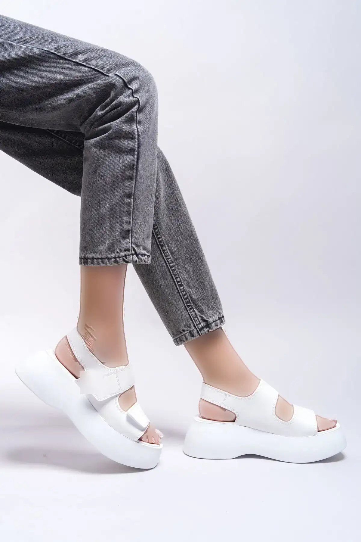 کفش صندل زنانه   اولن ساری 0012804 چرم سفید - 4827 کفش صندل زنانه اولن ساری 0012804 چرم سفید - 4827