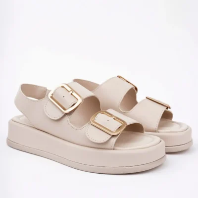 کفش صندل زنانه سندل با کمربند قابل تنظیم و کشی از پشت، راحت و مناسب برای پوست. - 5317