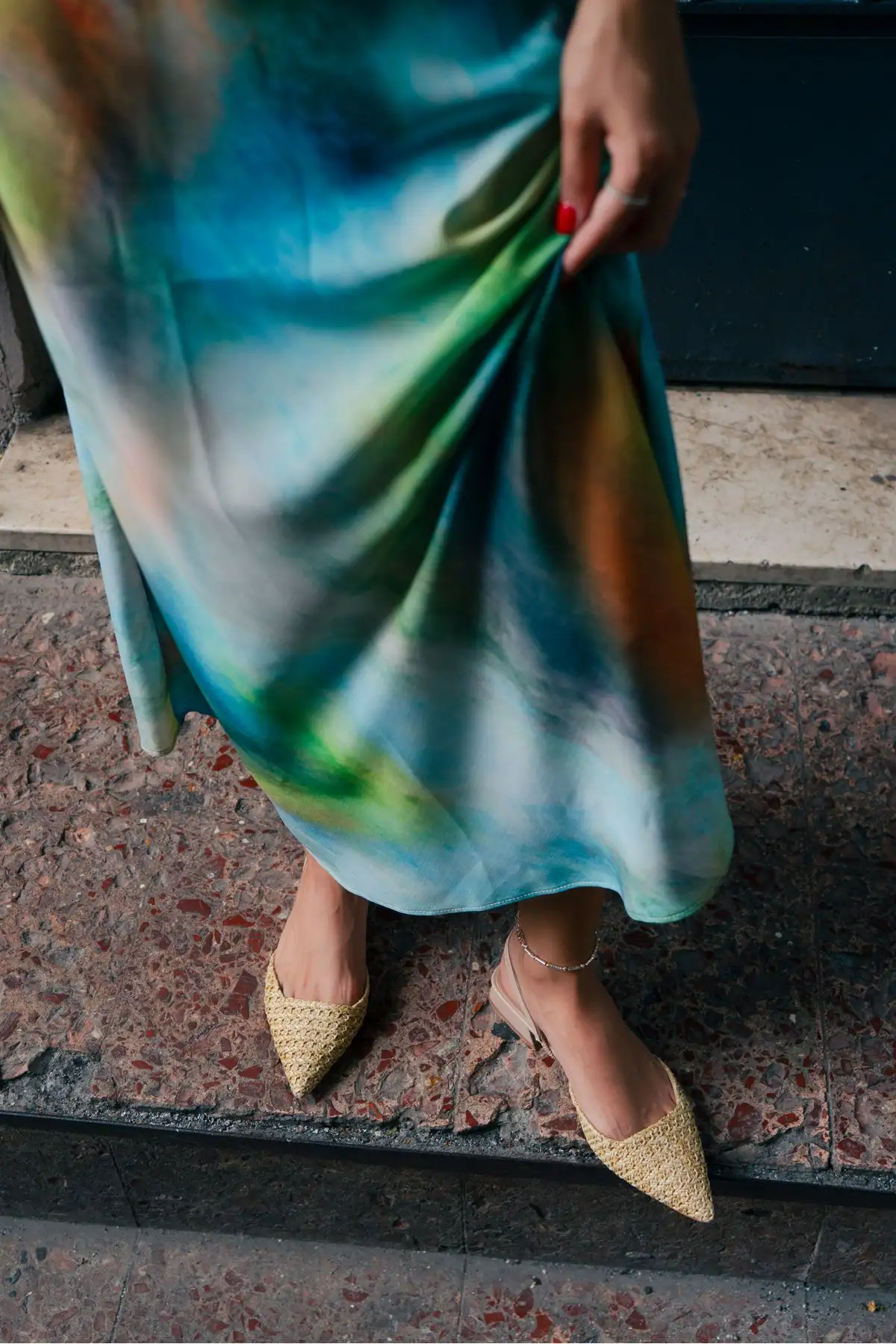 کفش تخت زنانه الویرا بیج آبی رنگ با پاشنه پشتی و نوک تیز - 4529 کفش تخت زنانه الویرا بیج آبی رنگ با پاشنه پشتی و نوک تیز - 4529