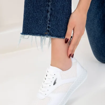 کفش ورزشی کتانی زنانه سفید 17166 - 3380