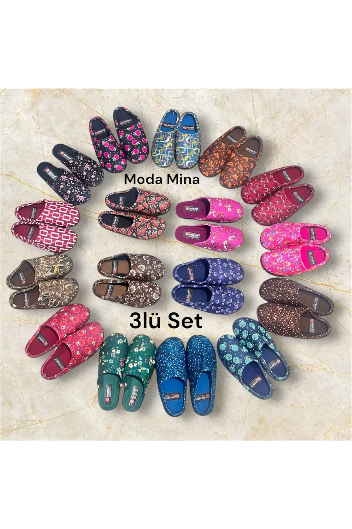 کفش راحتی خانه   زنانه (ست ۳ عددی) - دمپایی فرش زنه - دمپایی گاذر گوندول زنانه - 3966 کفش راحتی خانه زنانه (ست ۳ عددی) - دمپایی فرش زنه - دمپایی گاذر گوندول زنانه - 3966