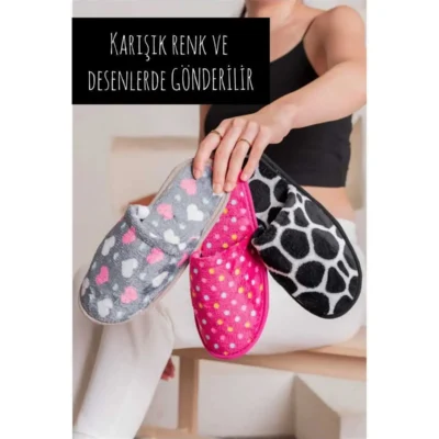 کفش راحتی خانه 3 تایی دمپایی خانگی زنانه دمپایی مهمان دمپایی سفر - 4615