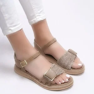 کفش صندل زنانه تاناسترا 0012205 بژ حصیری - 4680