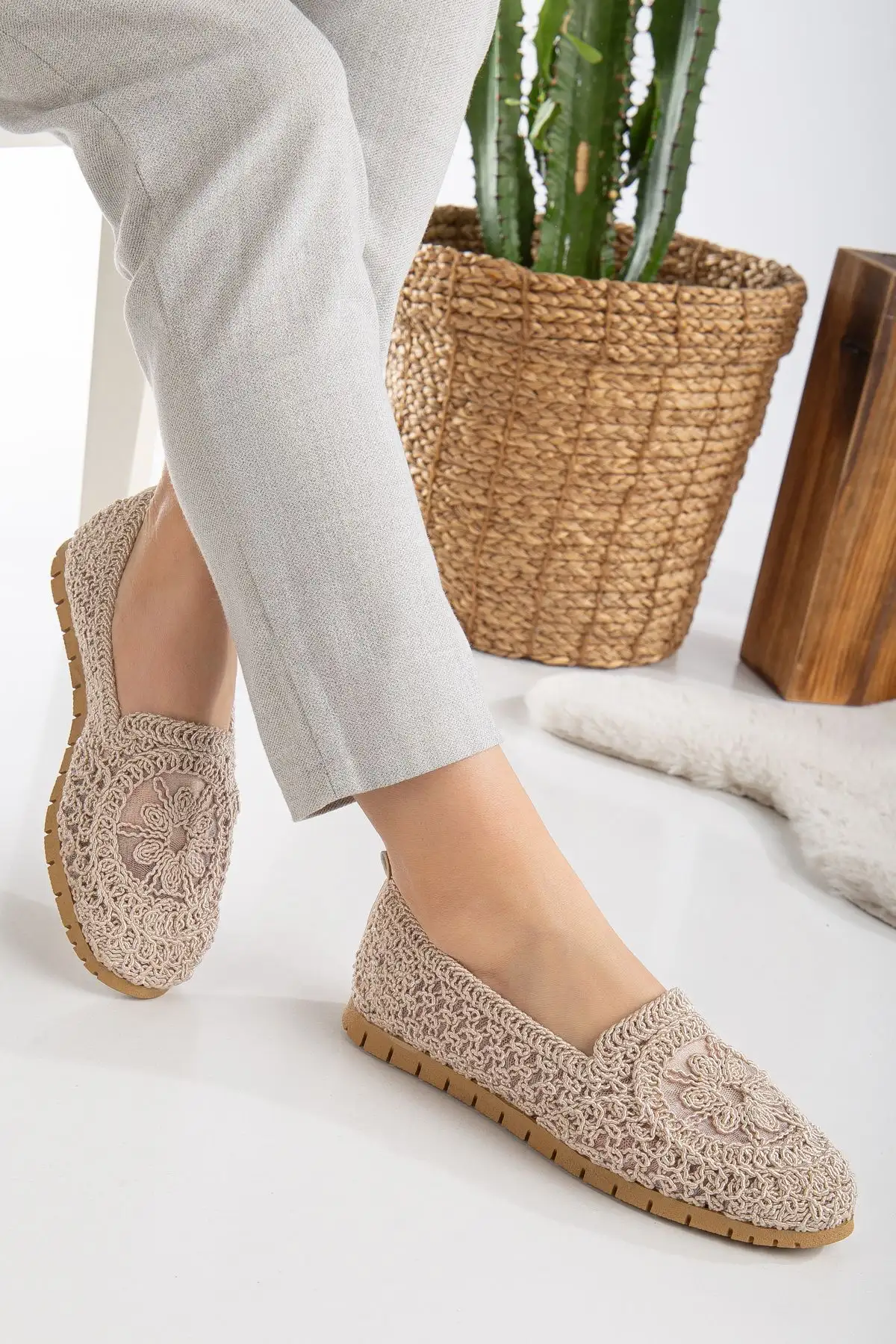 کفش تخت زنانه بافتنی ، مادر، روزمره، لژ دار - 5194 کفش تخت زنانه بافتنی ، مادر، روزمره، لژ دار - 5194