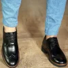 کفش رسمی مردانه اورتوپدیک کلاسیک سیاه مدل دو رویه - 5374