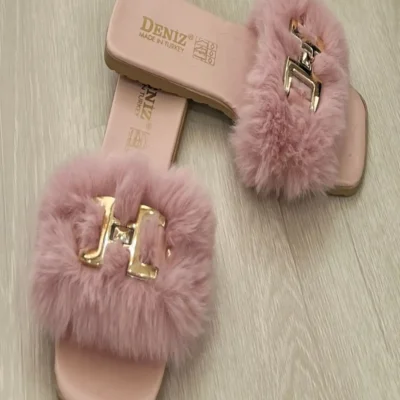 کفش راحتی خانه تولیدات تکی با گیره پشمالو، دم‌پایی تابستانی، هدیه‌ای، مناسب مهمان‌ها، دم‌پایی چای و . - 3960