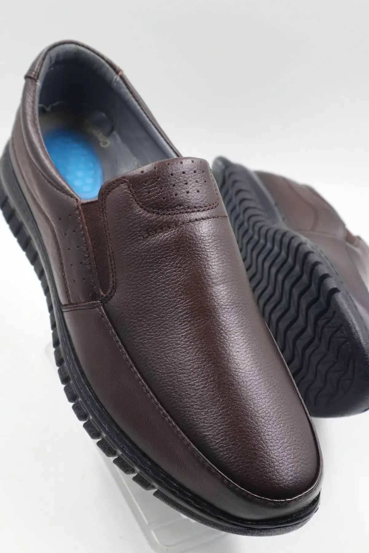 کفش رسمی مردانه کفش روزمره مردانه چرم طبیعی فوقالعاده راحت جلی قهوهای - 3922 کفش رسمی مردانه کفش روزمره مردانه چرم طبیعی فوقالعاده راحت جلی قهوهای - 3922