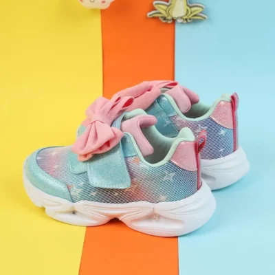 کفش دخترانه کفش ورزشی دخترانه تمام اورتپدیک با طراحی خاص و بند دار، انعطاف پذیر و قابل تنفس برای روزهای خاص - 3801