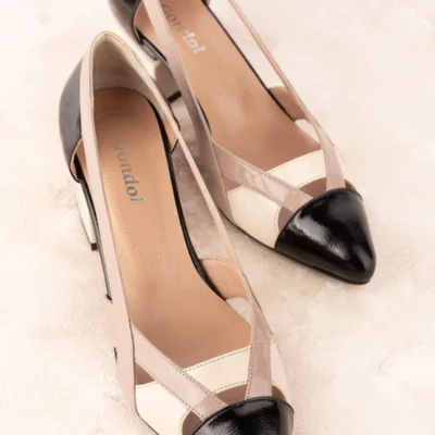 کفش اداری زنانه کفش پاشنه‌دار رنگی زنانه از چرم واقعی مدل ast.6083 - 3542