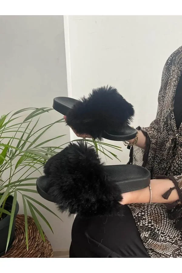 کفش راحتی خانه ترجمه به فارسی: "صندل زنانه پشمالو با کفی آناتومیک برای استفاده در فضای باز و داخل ، مناسب برای جشن عروسی و مهمان" - 5250