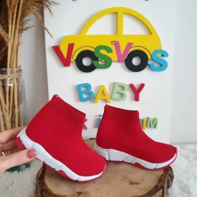 کفش بچگانه کفش ورزشی بند دار قرمز - 3601